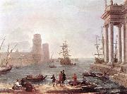Claude Lorrain Port Scene with the Departure of Ulysses from the Land of the Feaci fdg oil painting artist